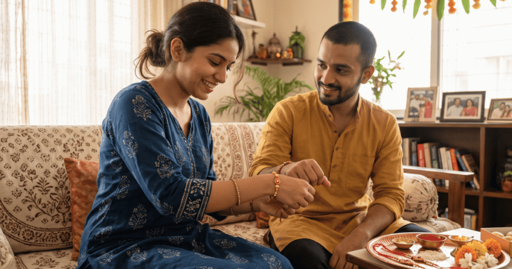 Raksha Bandhan wishes for brother in Marathi – भाऊ आणि बहिणीचा रक्षाबंधनाचा क्षण